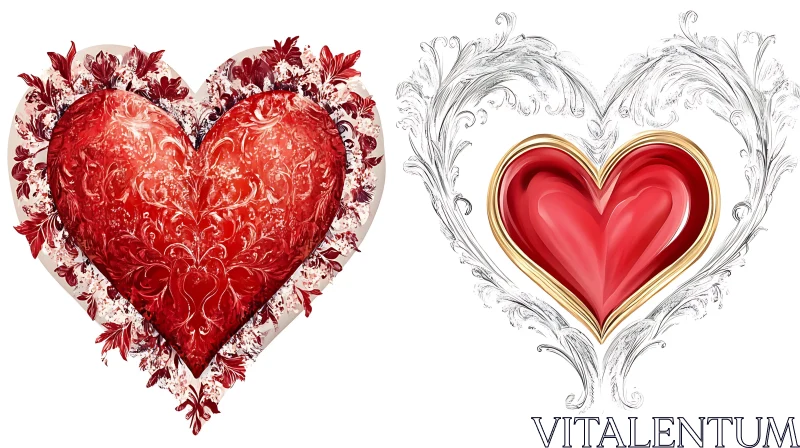 Ornate Hearts: A Symbol of Love AI Image