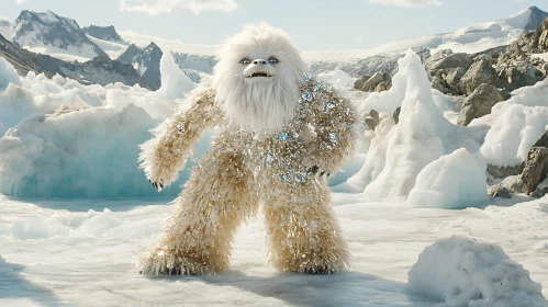Snow Creature in Arctic Land