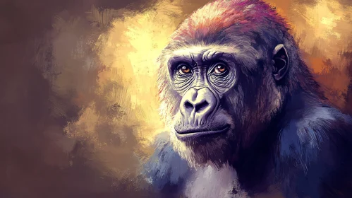 Gorilla Painting with Warm Tones