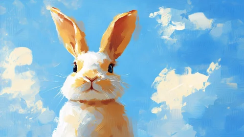Rabbit Art with Sky Background