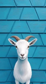 Goat Against Blue Artwork