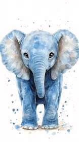 Whimsical Blue Elephant Art