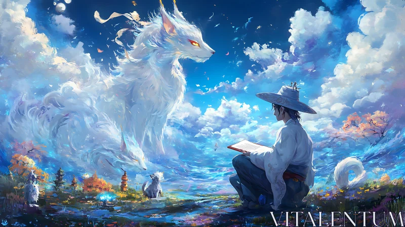 AI ART Fantasy Anime Landscape with Reader