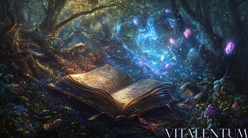 AI ART Enchanted Forest Book of Magic