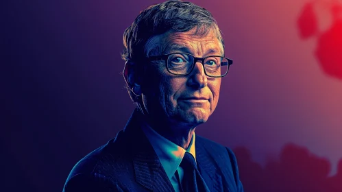 Elegant Portrait of Bill Gates