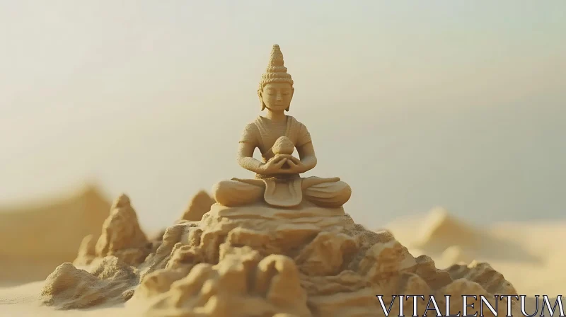 Meditative Buddha Sand Art AI Image