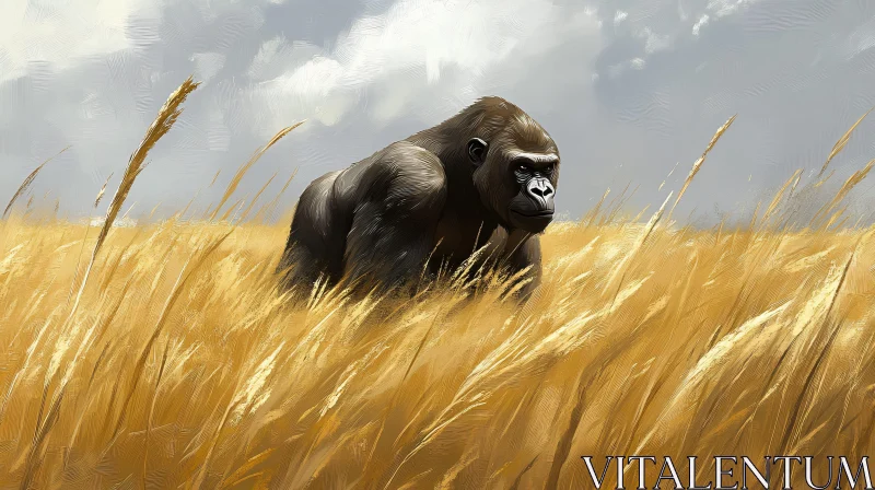 Wildlife Art: Gorilla in the Wilderness AI Image