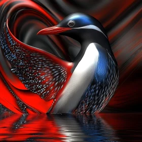 Modern Penguin Design with Vivid Colors