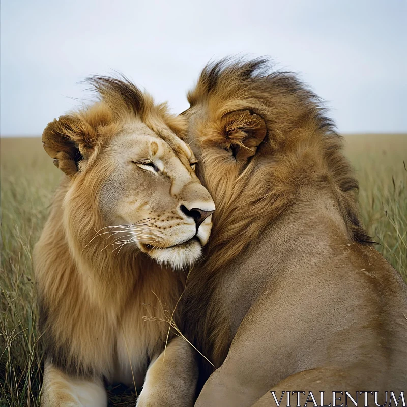 AI ART Lion Love