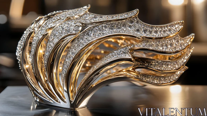 Luxurious Diamond-Encrusted Gold Bracelet AI Image