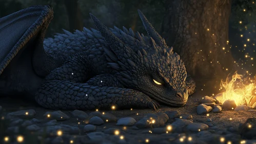 Dragon Campfire Scene