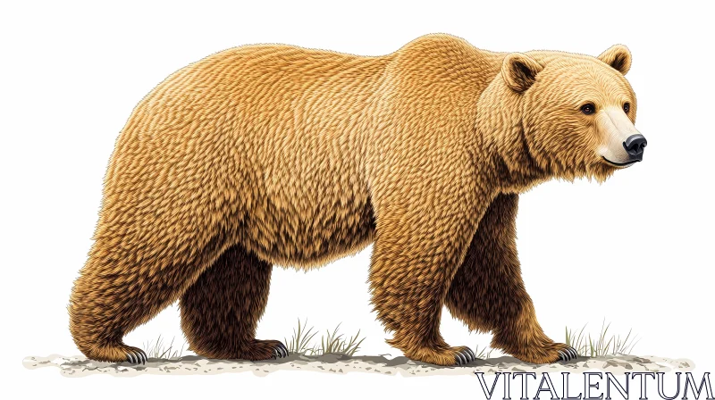 AI ART Detailed Brown Bear Drawing