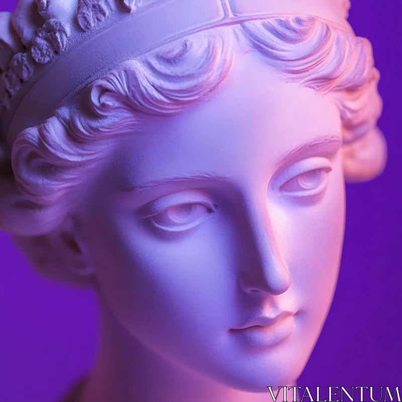 AI ART Classical Sculpture Head with Soft Lighting