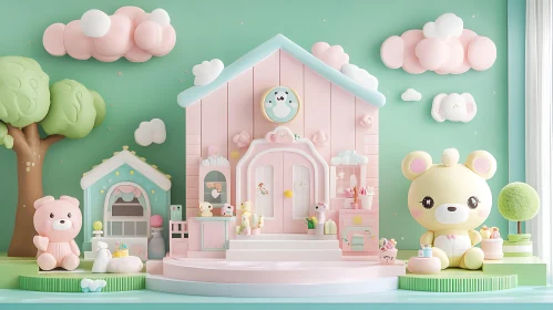 Charming Toy House Still Life