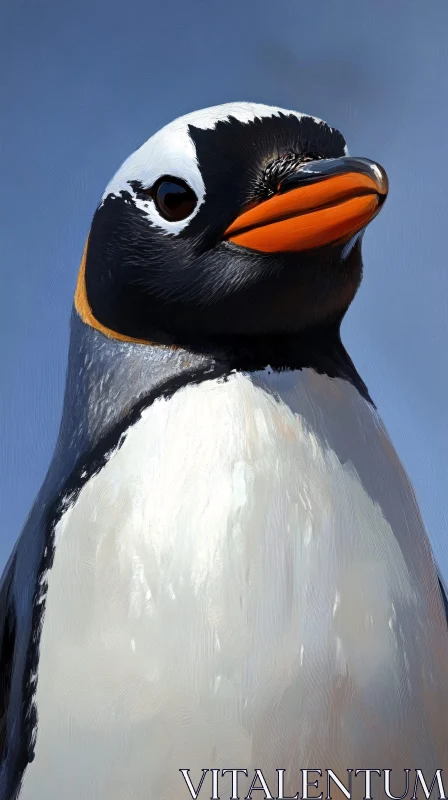 Artistic Penguin Portrait AI Image