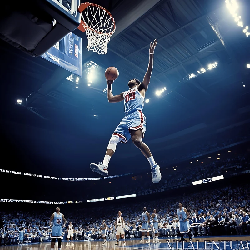 Athlete Scores Basket AI Image