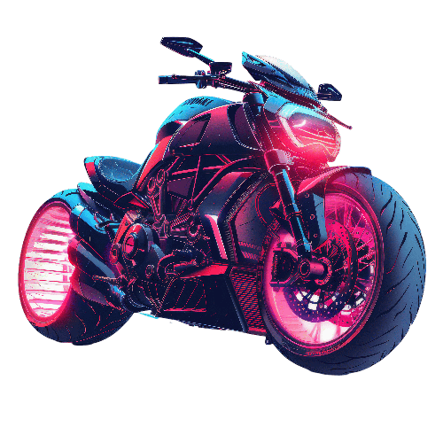 POD Design Futuristic Motorcycle Illustration for T-Shirt Design