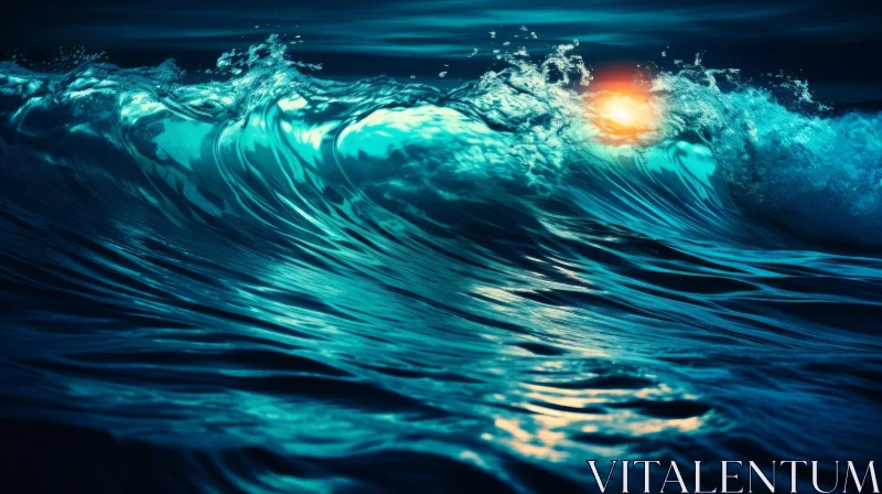 Ocean Wave Sunrise: Captivating Photorealistic Art AI Image
