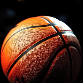 Orange Basketball with Black Lines