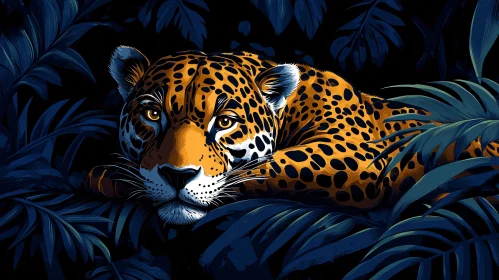 Majestic Leopard Amongst Leaves