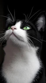 Green-Eyed Cat in Focus