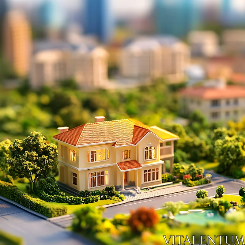 Detailed Miniature House Scene AI Image