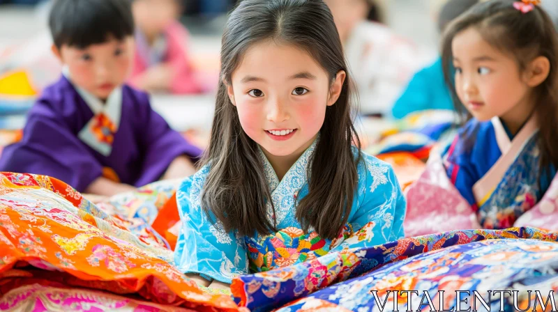 Portrait of Girl in Traditional Clothing AI Image