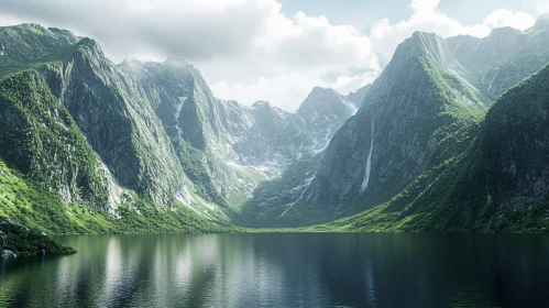 Majestic Peaks and Tranquil Lake