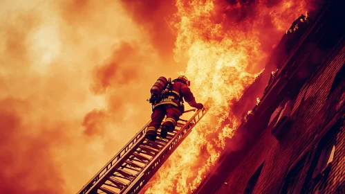 Heroic Firefighting Scene