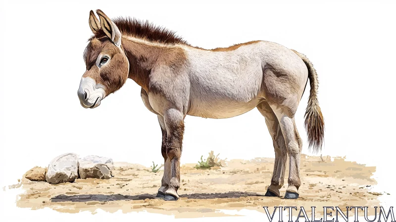 Donkey Illustration AI Image