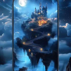 Fantasy Castle Under Moonlight