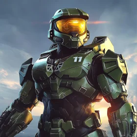 Armored Cyborg in the Light