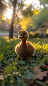 Young Duckling in Nature