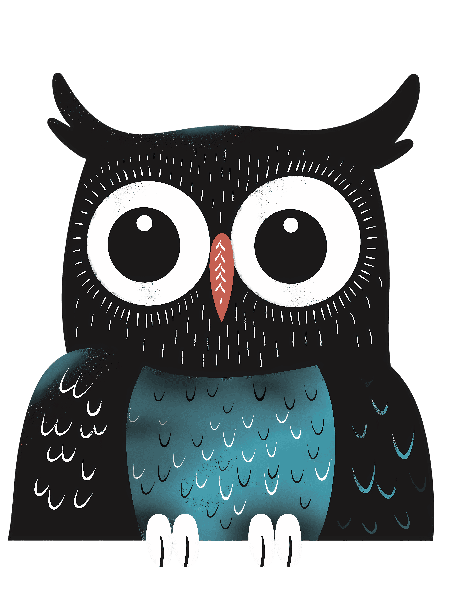 Whimsical Owl Art for Apparel POD Design