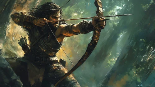 Hunter with Bow and Arrow