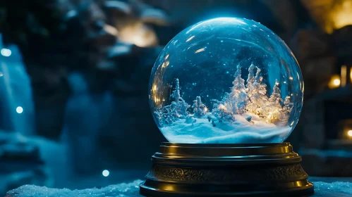 Miniature Winter Wonderland in Glass Globe