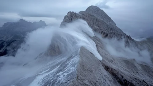 Mystical Foggy Mountain Landscape