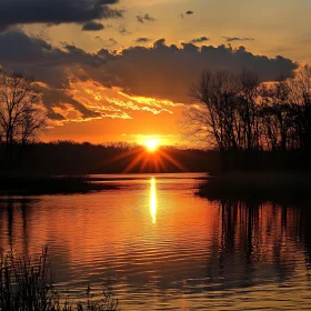 Tranquil Lake at Sunset