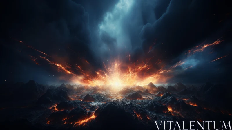 Apocalyptic Volcano Eruption - A Surreal Display of Nature's Power AI Image
