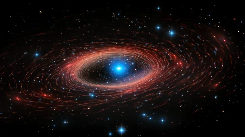 Black Hole with Bright Stars: A Captivating Universe Artwork