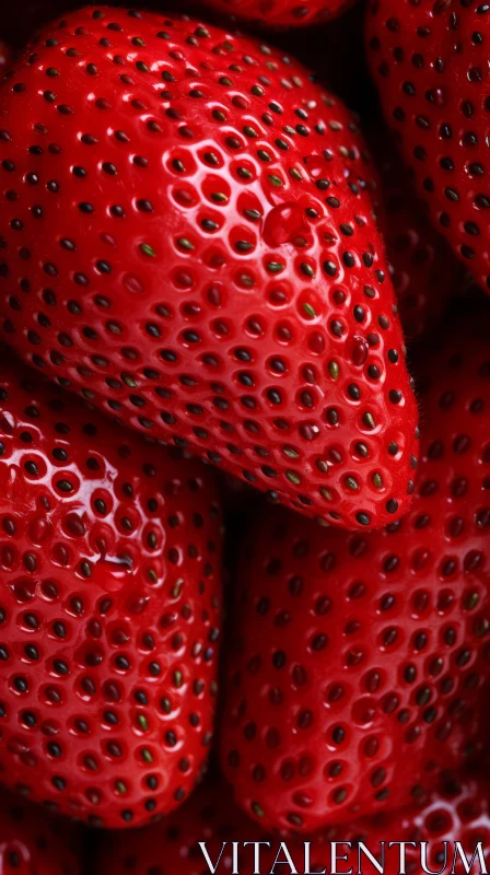 Close-Up View of Textured Red Strawberries AI Image