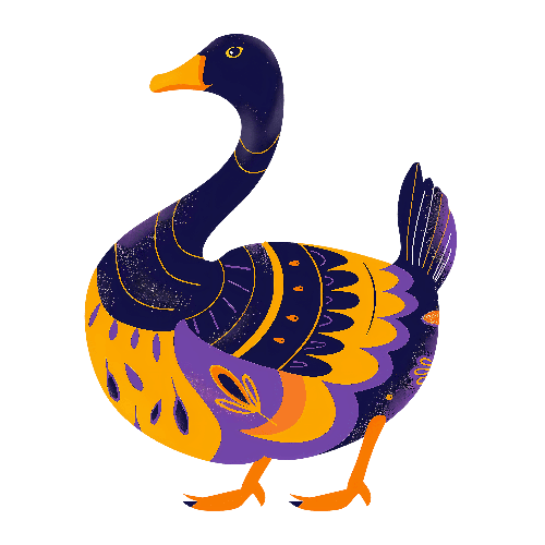 Colorful Geometric Goose Illustration for T-Shirt Design POD Design