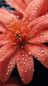Detailed Photography of an Orange Flower with Water Droplets