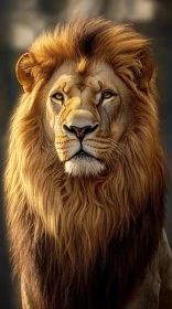 Regal Lion with Golden Mane