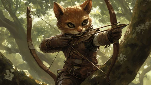 Fantasy Fox Archer Ready to Strike