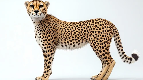 Graceful Cheetah Portrait with Spotted Fur