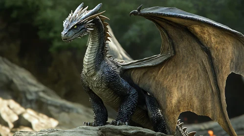 Dragon on Rock Formation