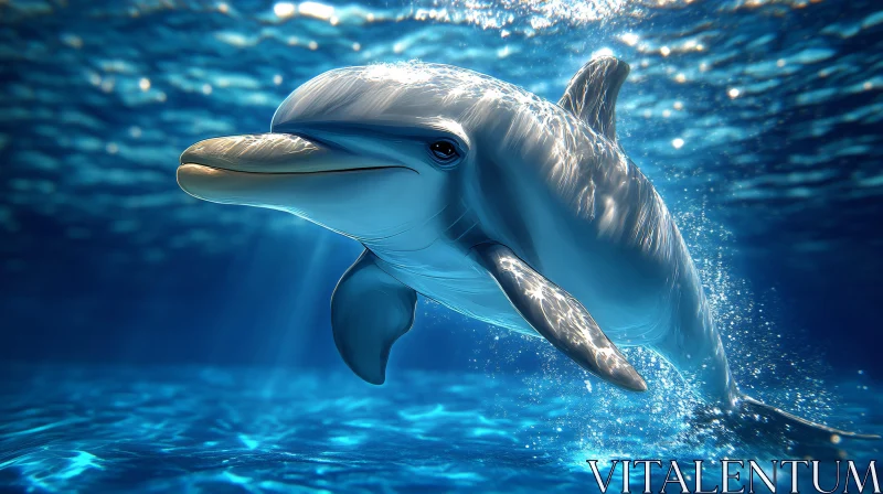 Playful Dolphin in Ocean Waters AI Image