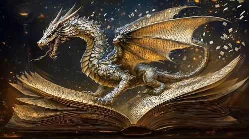 Mythical Dragon and the Book of Spells