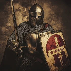 Armored Knight with Sword and Shield